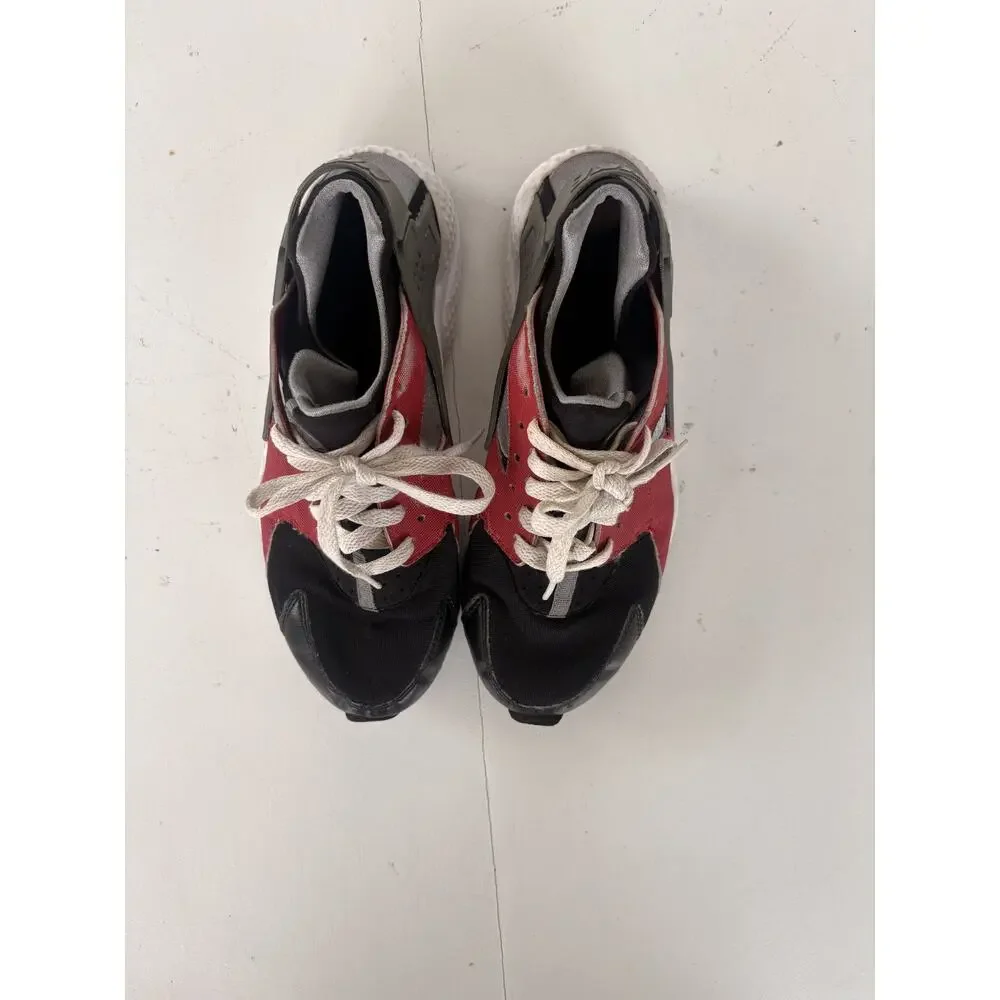 NIKE AIR HUARACHE Junior WHITE RED BLACK Sneakers Shoes 654275-008 7Y